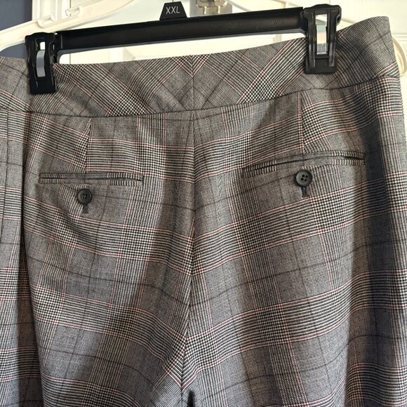 Talbots Women's Heritage Plaid Wide Leg Pants Sz 4 Wool Blend Gray - Picture 3 of 7
